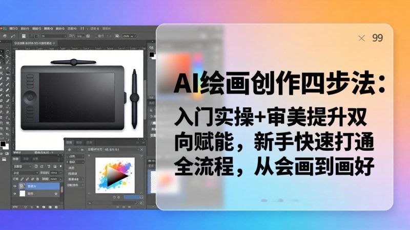 AI绘画创作四步法：入门实操+审美提升双向赋能，新手快速打通全流程，从会画到画好-创业资源网 | 精品设计与工具分享平台