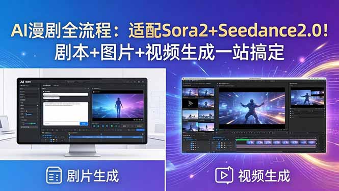 AI漫剧全流程：适配Sora2+Seedance2.0！剧本+图片+视频生成一站搞定-创业资源网 | 精品设计与工具分享平台