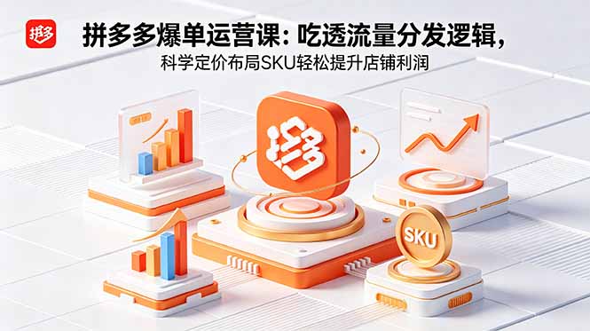 拼多多爆单运营实战课：吃透流量分发逻辑，科学定价布局SKU轻松提升店铺利润-创业资源网 | 精品设计与工具分享平台