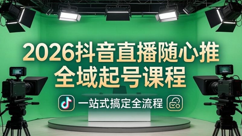 2026抖音直播随心推全域起号课程(更新4月18)：一站式搞定直播起号、稳号、放量全流程-创业资源网 | 精品设计与工具分享平台