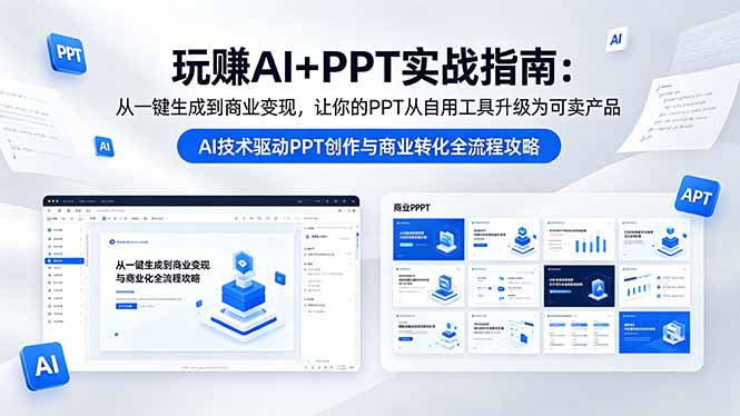 玩赚AI+PPT实战指南-更新5月13：从一键生成到商业变现，让你的PPT从自用工具升级为可卖产品-创业资源网 | 精品设计与工具分享平台