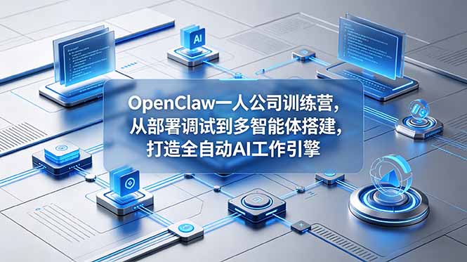OpenClaw 一人公司训练营，从部署调试到多智能体搭建，打造全自动 AI 工作引擎-创业资源网 | 精品设计与工具分享平台