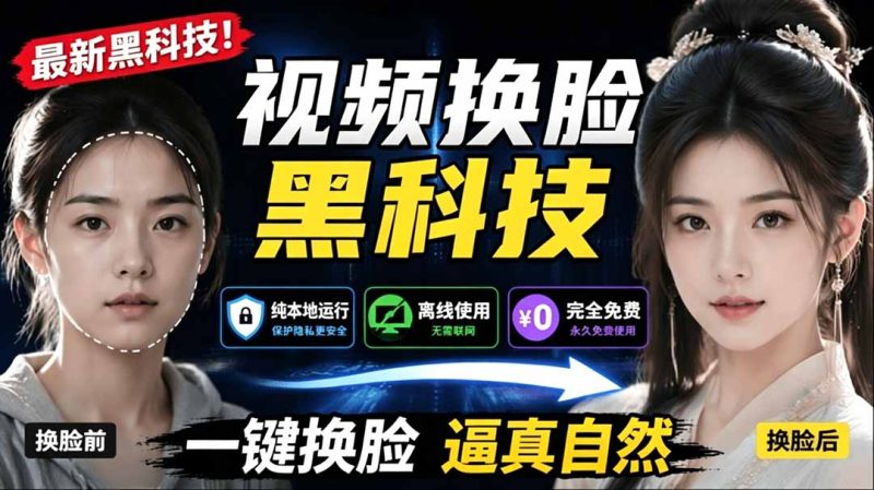 AI 人工智能如此夸张？一键视频换脸黑科技，纯本地离线运行，本地视频换脸娱乐工具， AI FaceSwap-创业资源网 | 精品设计与工具分享平台