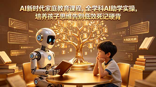 AI新时代家庭教育课程,全学科AI助学实操,培养孩子思维告别低效死记硬背-创业资源网 | 精品设计与工具分享平台