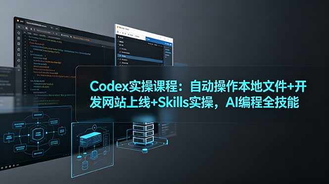 Codex实操课程：自动操作本地文件+开发网站上线+Skills实操，AI编程全技能-创业资源网 | 精品设计与工具分享平台