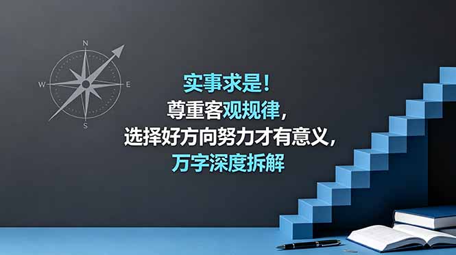 付费文章：实事求是！尊重客观规律，选择好方向努力才有意义，万字深度拆解-创业资源网 | 精品设计与工具分享平台
