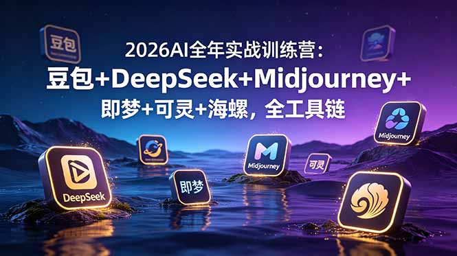 2026AI全年实战训练营：豆包+DeepSeek+Midjourney+即梦+可灵+海螺，全工具链-创业资源网 | 精品设计与工具分享平台