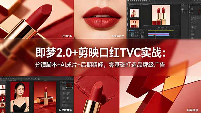 即梦2.0+剪映口红TVC实战：分镜脚本+AI成片+后期精修，零基础打造品牌级广告-创业资源网 | 精品设计与工具分享平台