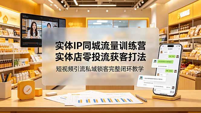 实体IP同城流量训练营：实体店零投流获客打法，短视频引流私域锁客完整闭环教学-创业资源网 | 精品设计与工具分享平台