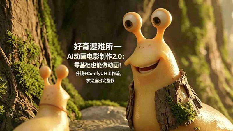 好奇避难所—AI动画电影制作2.0:零基础也能做动画!分镜+ComfyUI+工作流,学完直出完整影片-创业资源网 | 精品设计与工具分享平台
