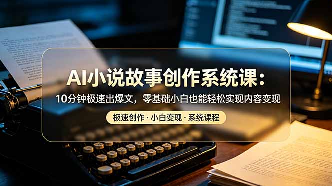 AI小说故事创作系统课：10分钟极速出爆文，零基础小白也能轻松实现内容变现-创业资源网 | 精品设计与工具分享平台