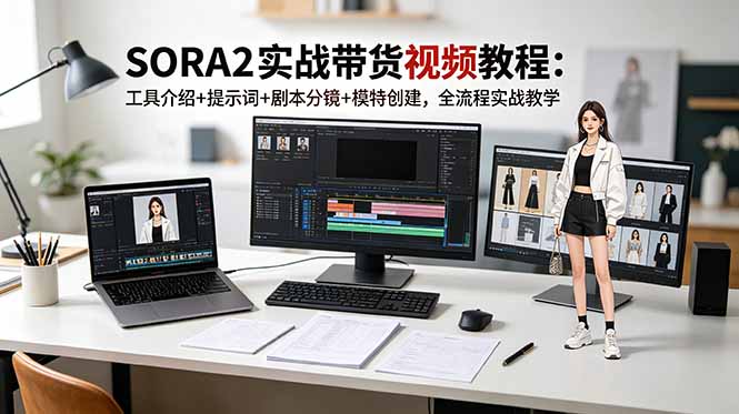 SORA2实战带货视频教程:工具介绍+提示词+剧本分镜+模特创建,全流程实战教学-创业资源网 | 精品设计与工具分享平台