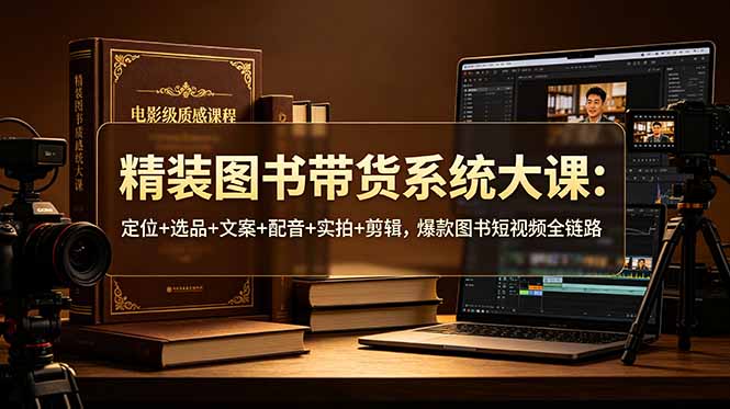 精装图书带货系统大课：定位+选品+文案+配音+实拍+剪辑，爆款图书短视频全链路-创业资源网 | 精品设计与工具分享平台
