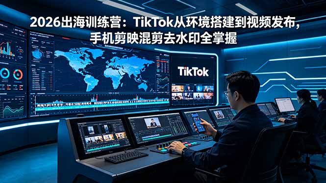 2026出海训练营:TikTok从环境搭建到视频发布,手机剪映混剪去水印全掌握-创业资源网 | 精品设计与工具分享平台