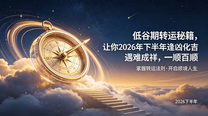 付费文章：低谷期转运秘籍，让你2026年下半年逢凶化吉，遇难成祥，一顺百顺。-创业资源网 | 精品设计与工具分享平台