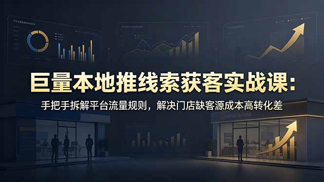 巨量本地推线索获客实战课：手把手拆解平台流量规则，解决门店缺客源成本高转化差-创业资源网 | 精品设计与工具分享平台