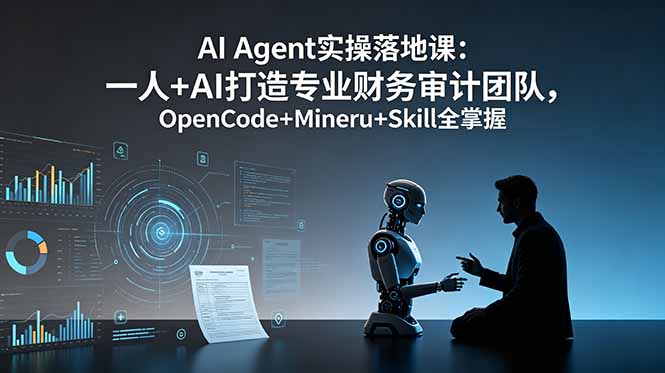 AI Agent实操落地课：一人+AI打造专业财务审计团队，OpenCode+Mineru+Skill全掌握-创业资源网 | 精品设计与工具分享平台
