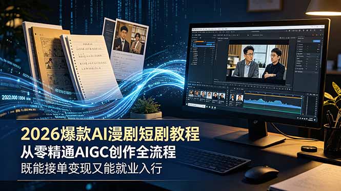 2026 爆款 AI 漫剧短剧教程 从零精通 AIGC 创作全流程 既能接单变现又能就业入行-创业资源网 | 精品设计与工具分享平台
