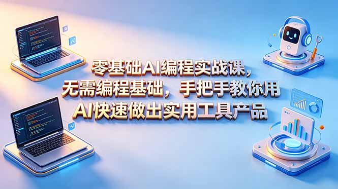 零基础AI编程实战课-更新，无需编程基础，手把手教你用AI快速做出实用工具产品-创业资源网 | 精品设计与工具分享平台