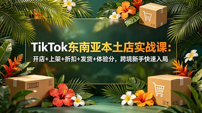 TikTok东南亚本土店实战课：开店+上架+折扣+发货+体验分，跨境新手快速入局-创业资源网 | 精品设计与工具分享平台