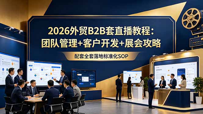 2026外贸B2B套直播教程：团队管理+客户开发+展会攻略，配套全套落地标准化SOP-创业资源网 | 精品设计与工具分享平台