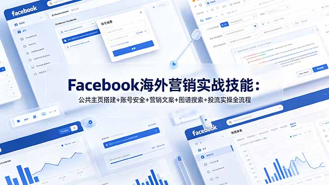 Facebook海外营销实战技能：公共主页搭建+账号安全+营销文案+图谱搜索+投流实操全流程-创业资源网 | 精品设计与工具分享平台