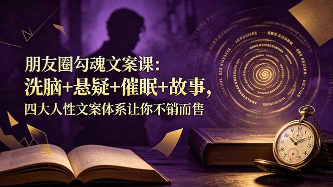 朋友圈勾魂文案课：洗脑+悬疑+催眠+故事，四大人性文案体系让你不销而售-创业资源网 | 精品设计与工具分享平台