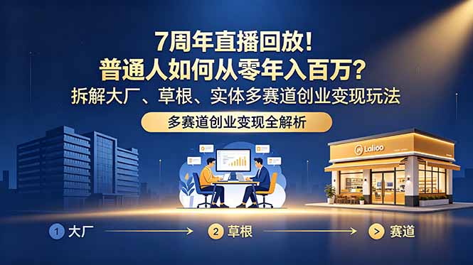 7周年直播回放!普通人如何从零年入百万?拆解大厂、草根、实体多赛道创业变现玩法-创业资源网 | 精品设计与工具分享平台