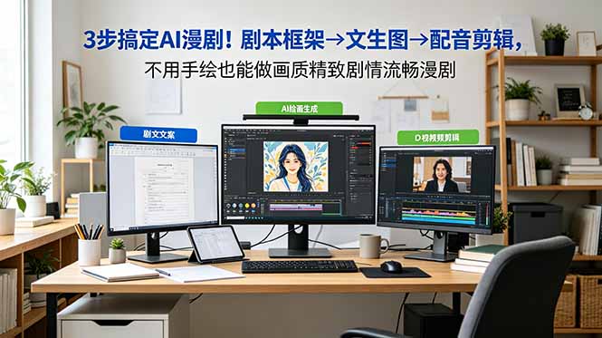 3步搞定AI漫剧！剧本框架→文生图→配音剪辑，不用手绘也能做画质精致剧情流畅漫剧-创业资源网 | 精品设计与工具分享平台