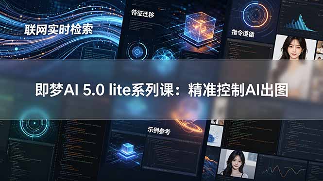 即梦AI 5.0 lite实战课：联网实时检索+特征迁移+指令遵循+示例参考，精准控制AI出图-创业资源网 | 精品设计与工具分享平台