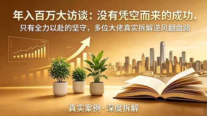 年入百万大访谈-更新:没有凭空而来的成功,只有全力以赴的坚守,多位大佬真实拆解逆风翻盘路-创业资源网 | 精品设计与工具分享平台