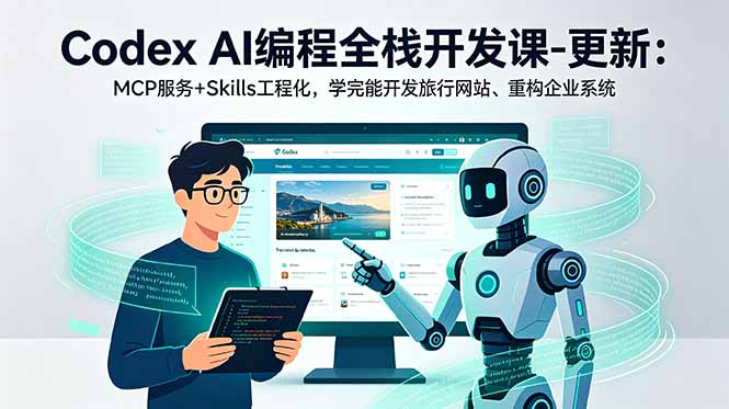 Codex AI编程全栈开发课-更新:MCP服务+Skills工程化,学完能开发旅行网站、重构企业系统-创业资源网 | 精品设计与工具分享平台