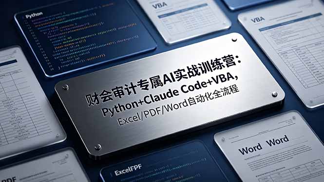 财会审计专属 AI实战训练营：Python+Claude Code+VBA，Excel/PDF/Word自动化全流程-创业资源网 | 精品设计与工具分享平台