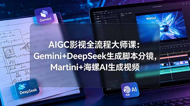 AIGC影视全流程大师课：Gemini+DeepSeek生成脚本分镜，Martini+海螺AI生成视频-创业资源网 | 精品设计与工具分享平台