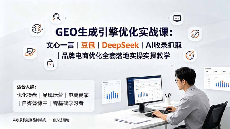 GEO生成引擎优化实战课:文心一言|豆包|DeepSeek|AI收录抓取|品牌电商优化全套落地实操教学-创业资源网 | 精品设计与工具分享平台