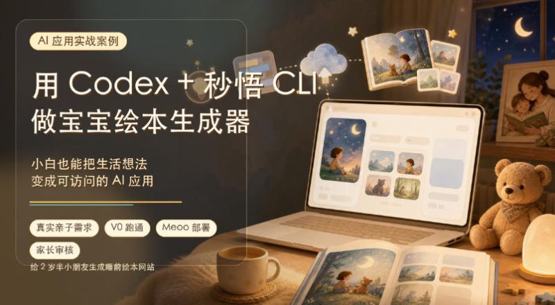 AI应用实战案例,用Codex+秒悟CLl做宝宝绘本生成器,小白也能把生活想法变成可访问的AI应用-创业资源网 | 精品设计与工具分享平台