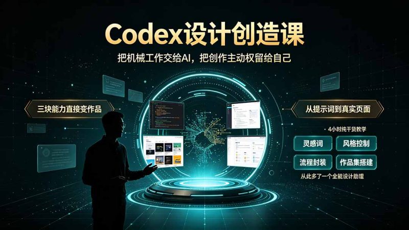 Codex设计创造课-2期,小白也能掌握的Codex设计创造技巧,把机械工作交给AI,把创作主动权留给自己-创业资源网 | 精品设计与工具分享平台
