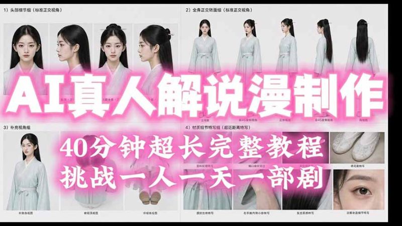 2026AI真人解说漫剧制作40分钟超长完整教程：自动批量化制作，挑战一人一天一部剧！-创业资源网 | 精品设计与工具分享平台