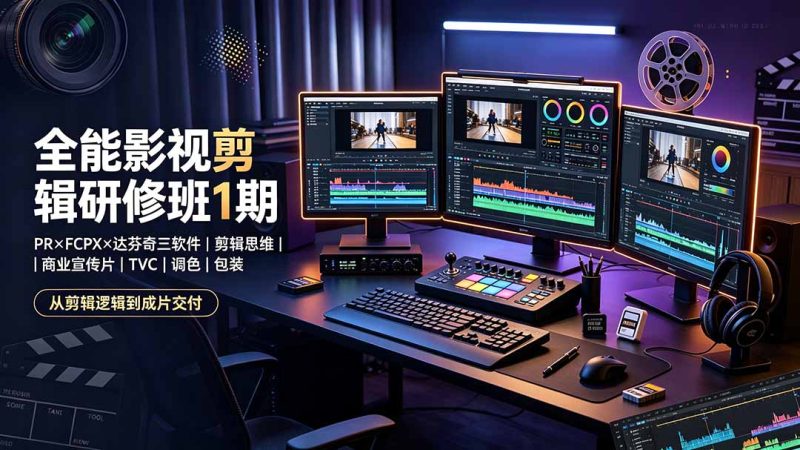 全能影视剪辑研修班1期-无水印：PR×FCPX×达芬奇三软件×剪辑思维×商业宣传片×TVC×调色×包装，全链路系统课-创业资源网 | 精品设计与工具分享平台