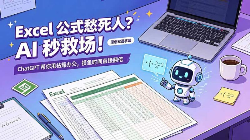 Excel 公式愁死人?AI 秒救场!ChatGPT 帮你甩枯燥办公,摸鱼时间直接翻倍【原创双语字幕】-创业资源网 | 精品设计与工具分享平台