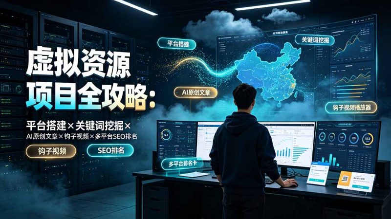 虚拟资源项目全攻略：平台搭建×关键词挖掘×AI原创文章×钩子视频×多平台SEO排名-创业资源网 | 精品设计与工具分享平台