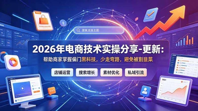 2026年电商技术实操分享-更新7月:帮助商家掌握偏门黑科技,少走弯路,避免被割韭菜-创业资源网 | 精品设计与工具分享平台