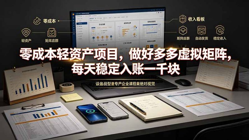 零成本轻资产项目,做好多多虚拟矩阵,每天稳定入账一千块-创业资源网 | 精品设计与工具分享平台
