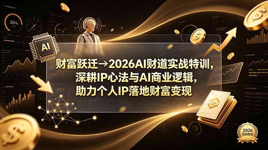 财富跃迁→2026AI财道实战特训,深耕IP心法与AI商业逻辑,助力个人IP落地财富变现 财富跃迁→2026AI财道实战特训,深耕IP心法与AI商业逻辑,助力个人IP落地财富变现