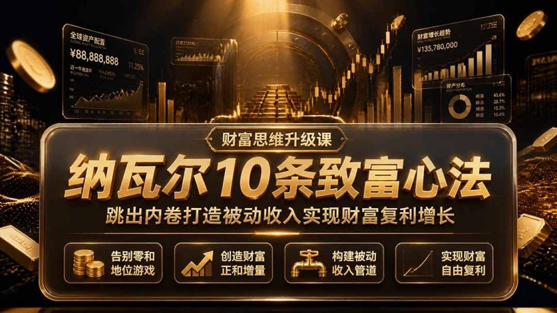 付费文章:纳瓦尔10条致富心法,跳出内卷打造被动收入实现财富复利增长-创业资源网 | 精品设计与工具分享平台