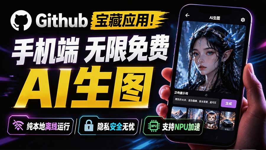Github宝藏应用!手机端无限免费AI 生图,纯本地离线运行,支持NPU加速 斩获3.1k stars,local-dream Github宝藏应用!手机端无限免费AI 生图,纯本地离线运行,支持NPU加速 斩获3.1k stars,local-dream