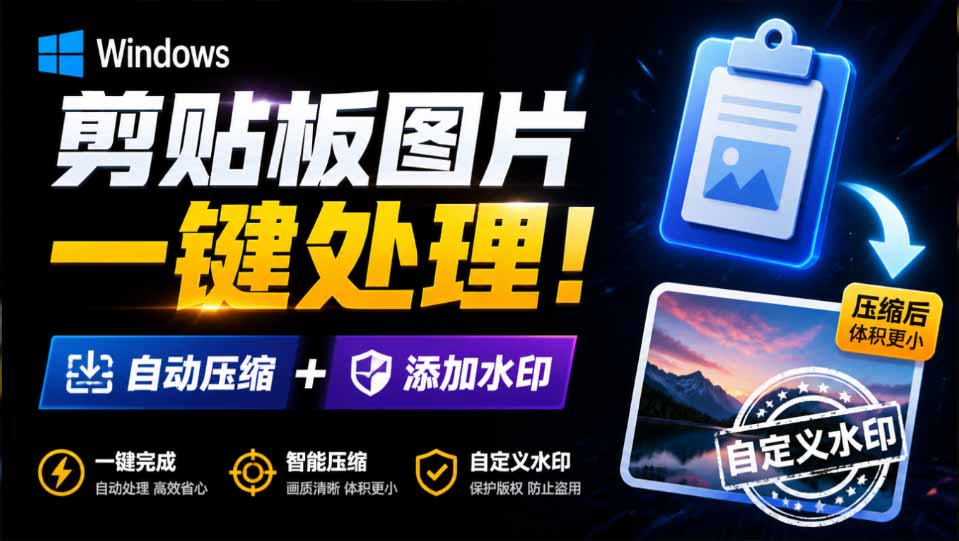 图片[1]-Windows 剪贴板复制图片后，体积会暴涨数百倍？剪贴板图片一键自动压缩及添加水印工具-阿兴说钱