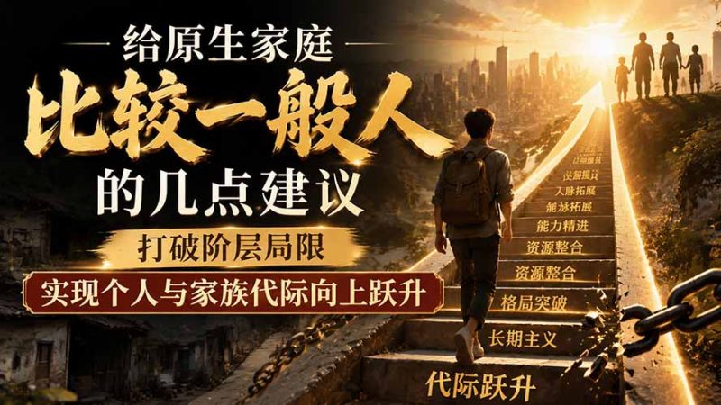 付费文章:给原生家庭比较一般人的几点建议,打破阶层局限,实现个人与家族代际向上跃升-创业资源网 | 精品设计与工具分享平台