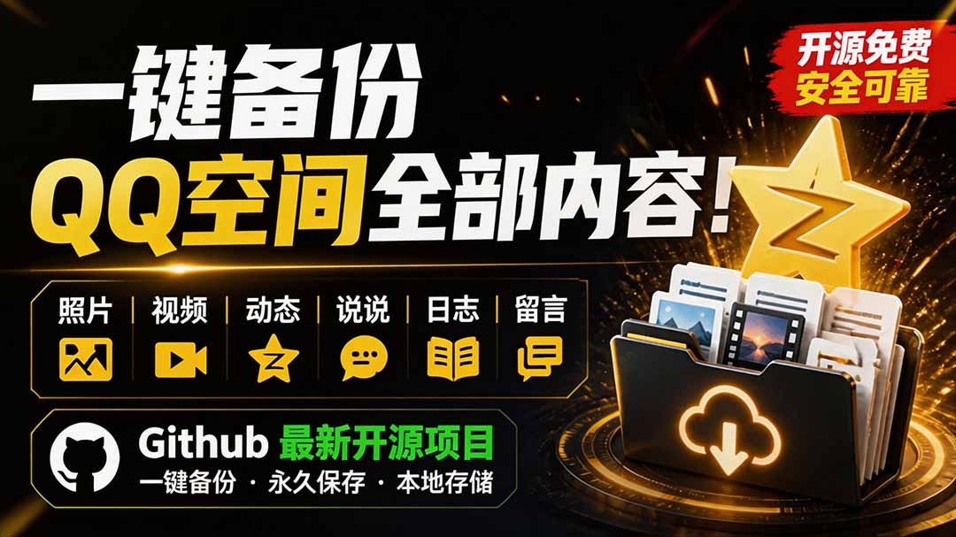 一键将你QQ空间全部内容备份下来!照片 / 视频 /动态信息全存本地,Github最新开源项目 QzoneArchive 一键将你QQ空间全部内容备份下来!照片 / 视频 /动态信息全存本地,Github最新开源项目 QzoneArchive