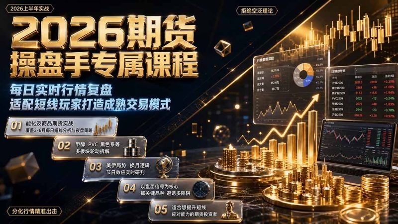 2026期货操盘手专属课程-更新8月,每日实时行情复盘,适配短线玩家打造成熟交易模式-创业资源网 | 精品设计与工具分享平台